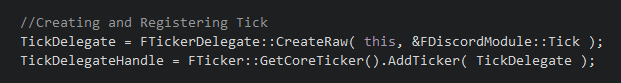 Creating and Registering the Ticker Delegate and Handle