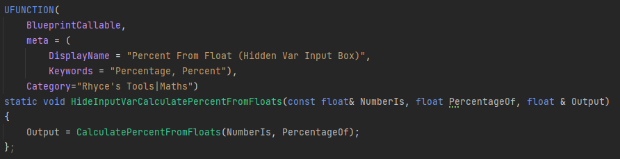 The C++ behind hiding a Blueprint Nodes input variable